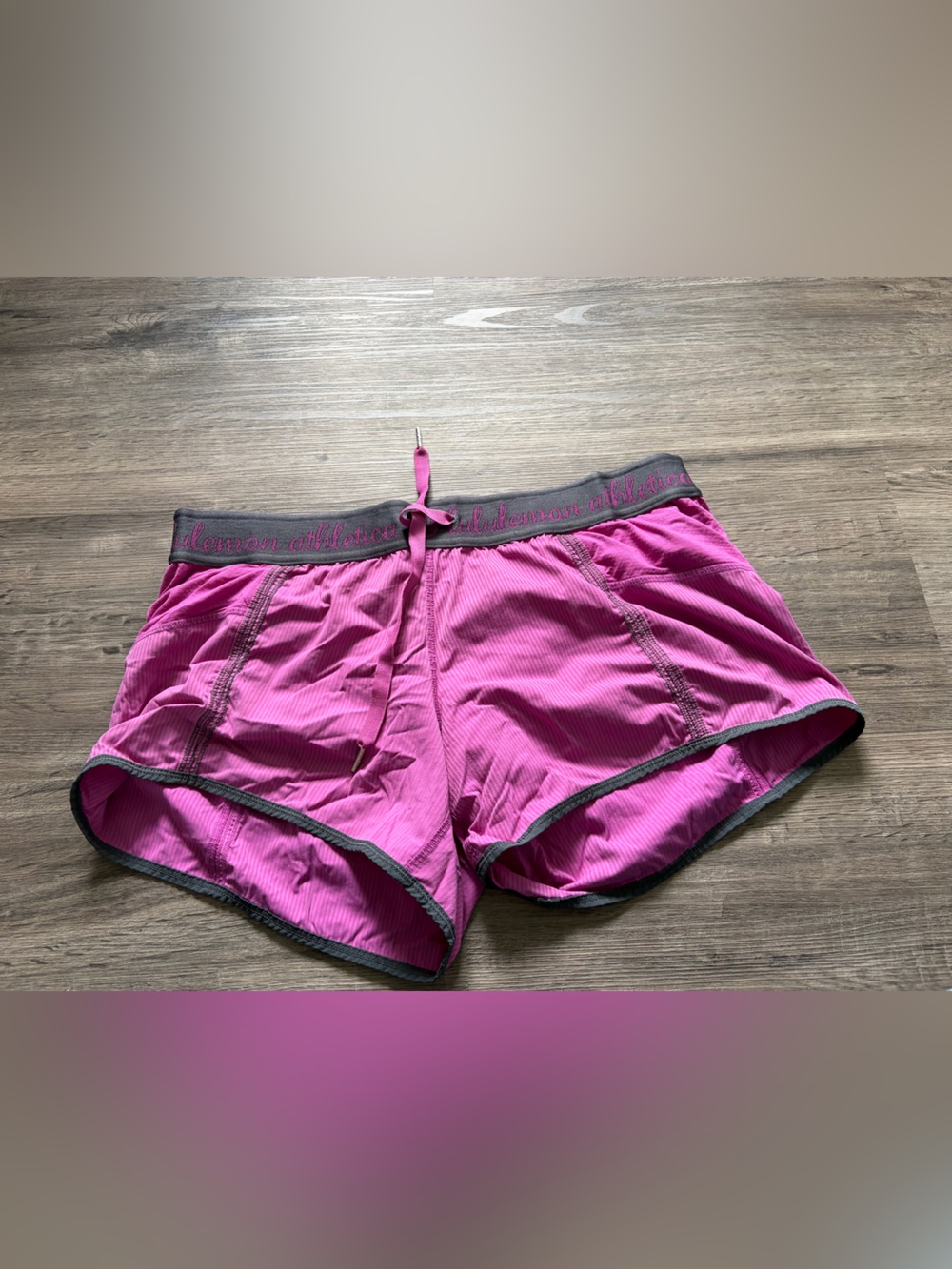 lululemon athletica Hot Pink Athletic Shorts with Gray Trim